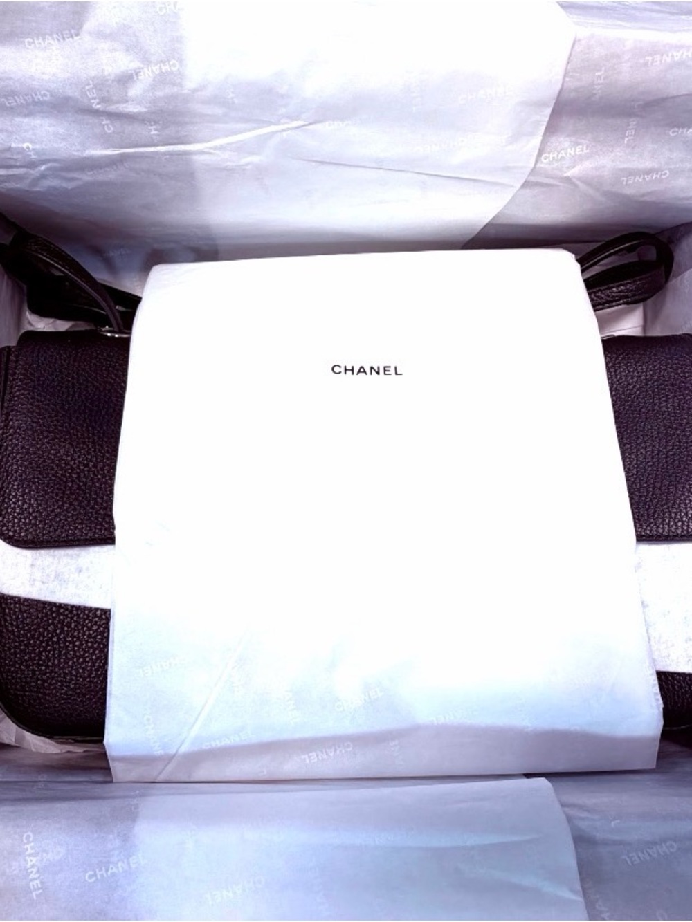 NEW 26S Chanel Black Grained Calfskin Maxi Blazy Flap Bag Handbag Small - Picture 15 of 16
